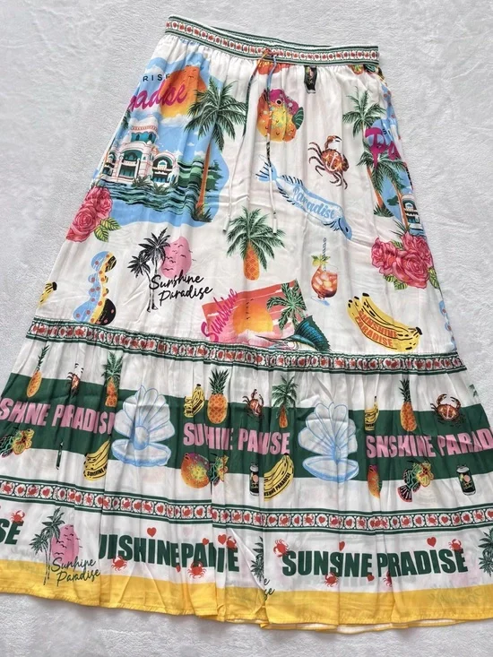 RACHEL ZOE Sunshine Paradise Tiered Maxi Skirt--NWT--M - Picture 5 of 12